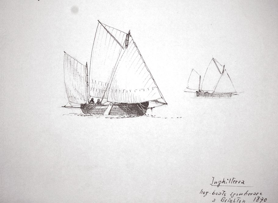 Inghilterra - hog-boats sgomberare a Brighton, 1870