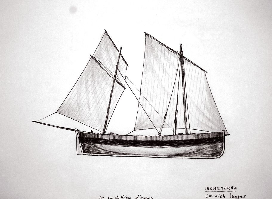 Inghilterra - cornish lugger. Da modellino d'epoca