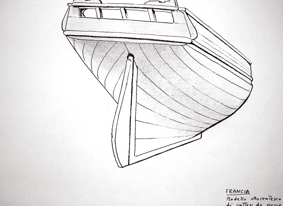 Francia - modello ottocentesco di cutter da pesca normand. Museo di Honfleur