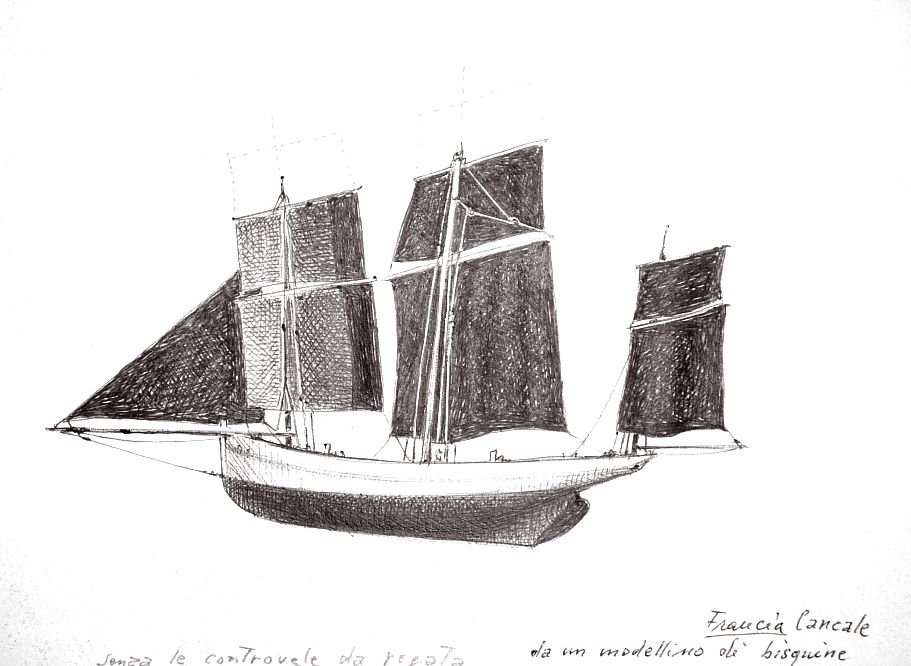 Francia - Cancale - da un modellino di bisquine. Senza le controvele da regata