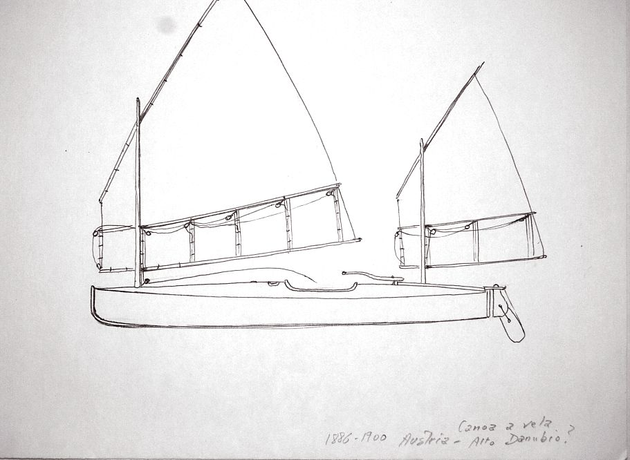 Austria - Alto Danubio (?) - Canoa a vela - 1886-1900