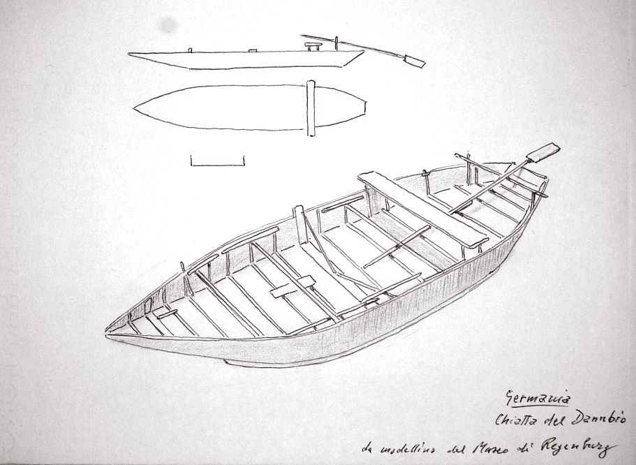 Germania - chiatta del Danubio - da modellino del Museo di Regenburg