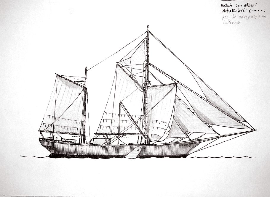 Germania - Ketch con alberi abbattibili per la navigazione interna