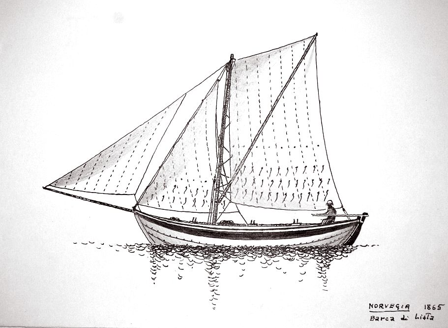Norvegia - barca di Lista, 1865