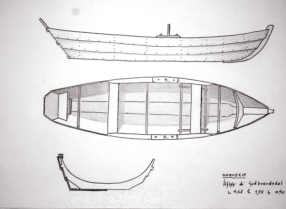 Norvegia - Afloy di Gudbrandsdal  L 4,68 m  l 1,88 m  h 0,40 m