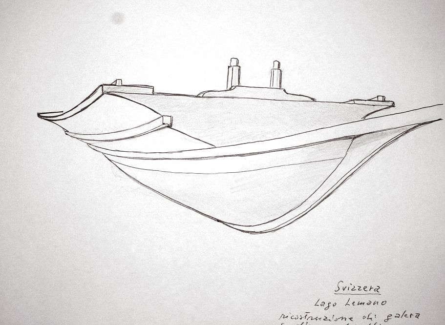Svizzera - Lago Lemano - ricostruzione di galera su disegno del 1600