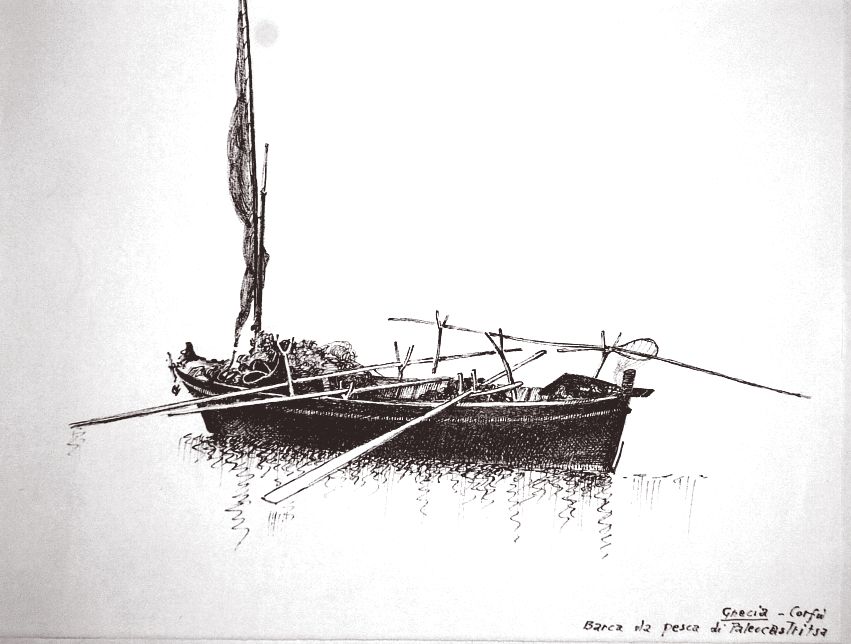 Grecia - Corfù - barca da pesca di Paleocastritsa