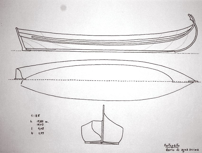Portogallo - barco de agua acima  -  1:25  L 17,80 m  l 4,08  h 1,49