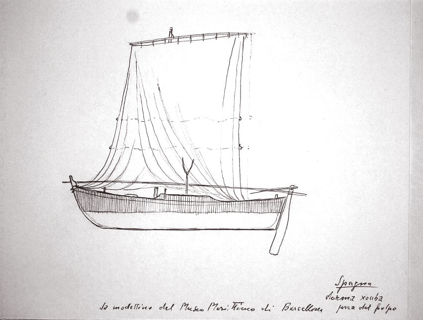 Spagna - dorma xouba - pesca del polpo - da modellino del Museo Marittimo di Barcellona