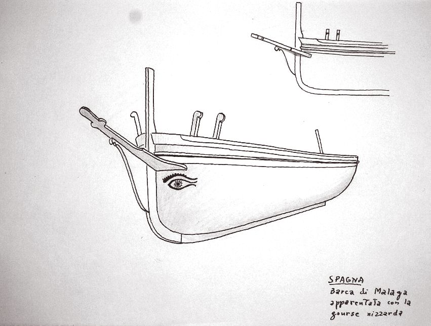 Spagna - barca di Malaga apparentata con la gourse nizzarda