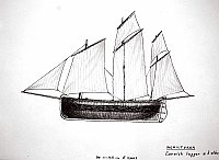  Inghilterra - Cornish lugger a 3 alberi - da modellino d'epoca