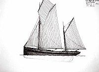  Inghilterra - drifter del 1890 con asta di fiocco rientrata. Manica e Mare del Nord