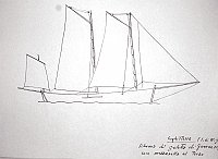  Inghilterra - Isola di Wight - schema di goletta di Guernsey con mezzanella al terzo