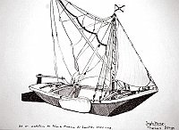  Inghilterra - Thames Barge, da un modellino del Science Museum di Londra, 1760 circa