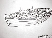  Inghilterra - Fleets - barca piatta a klink e poppa tronca. Dorset, Weymouth e West Bay