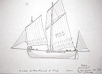  Belgio - panneschuit di derivazione dal lugger francese - 4 remi - da modello del Museo Nazionale di Visserij
