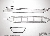  Germania - barca del Neckar (1909). Battelleria da fiume e da canale. L 22/26 m   h 1,15 m   l 3,5 m