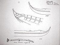  Portogallo - traquete del Douro - schema di massima - remo timone composito - prua