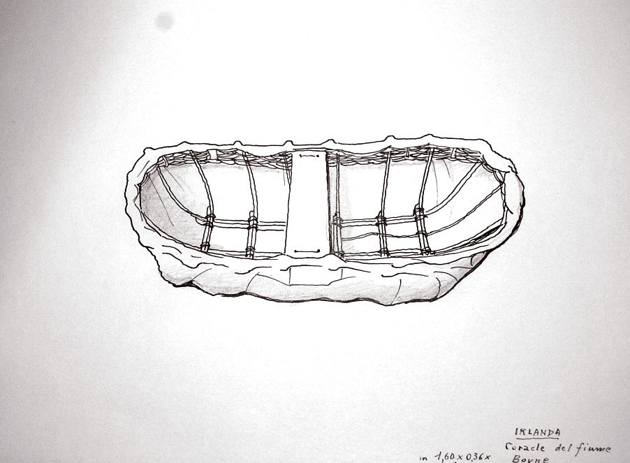 Irlanda - coracle del fiume Boyne - m 1,60 x 0,36 x 1,05