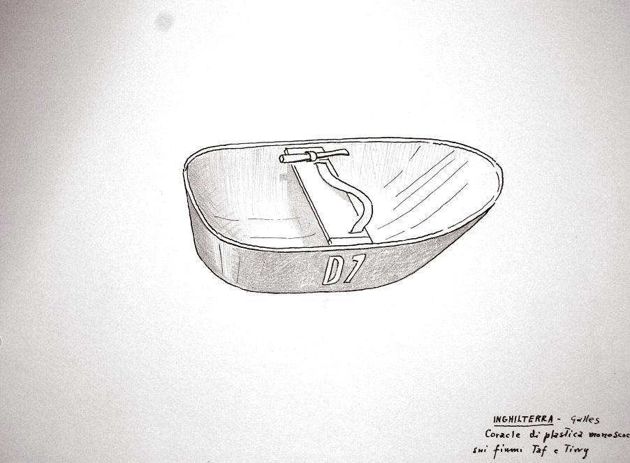 Inghilterra - Galles - coracle di plastica monoscocca sui fiumi Taf e Tiwy