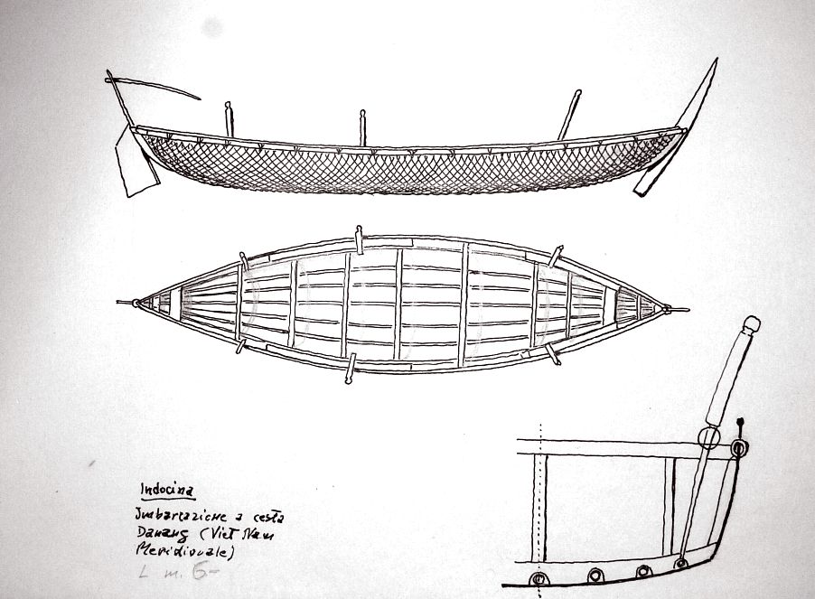 Indocina - Vietnam Meridionale - Danang - imbarcazione a cesta. L m 6