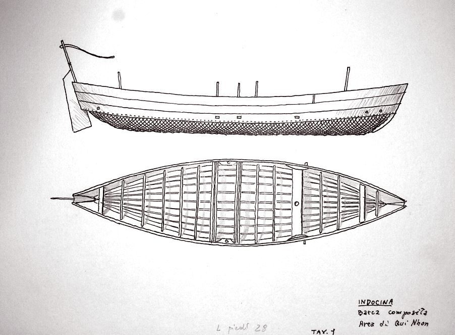 Indocina - barca composita. Area di Qui Nhon. Tav.1