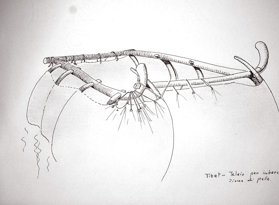 Tibet - telaio  per imbarcazione di pelle