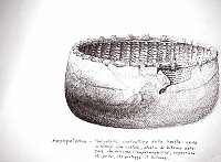  Mesopotamia - particolare costruttivo della kouffa: cesta di vimini con costole, strato di bitume naturale che assicura l'impermeabilità, copertura di pelle, che protegge il bitume