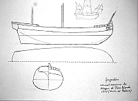  Fregadòn - schematizzazione da disegno di Piero Biondo - 1757 (Università di Padova)