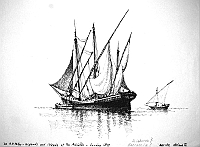  Barche dalmate (sciabecco?, barcaccia?) - da A.A. Paton - Higlands and Islands of the Adriatic - Londra 1849