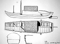 Cina - sampan dell'alto Yang Tze Kiang - ch'uan