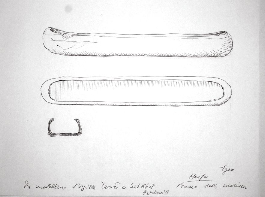 Da modellino d'argilla trovato a Sabkhat Bardawill - Haifa, Museo della Marineria