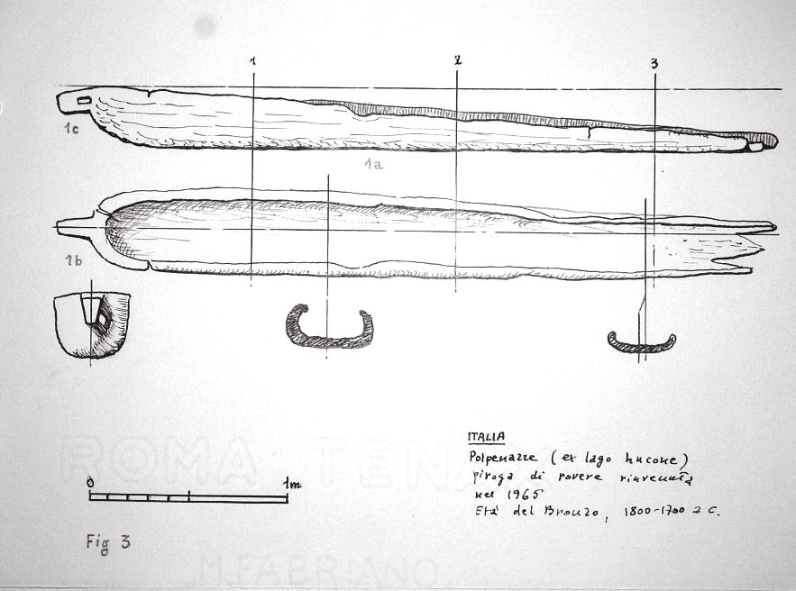 Italia - Polpenazze (ex lago Lucone) - piroga di rovere rinvenuta nel 1965. Età del bronzo, 1800-1700 a.C.