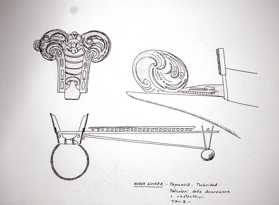 Nuova Guinea - Papuasia - Trobriand - particolare della decorazione e costruttivi