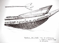  Territorio del Ciad - prua di imbarcazione  pagaia a forma di zampa di palmipede