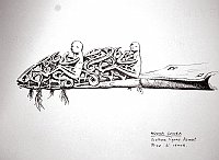  Nuova Guinea - scultura Asmat. Prua di canoa