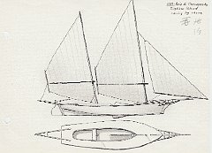 147 USA - Baia di Chesapeake - Tilgham Island - racing log canoe 