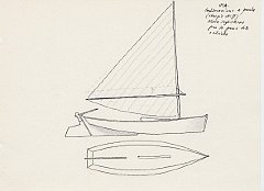 158 USA - imbarcazione a punta 'sharpie skiff' - New England - per la pesca delle ostriche 
