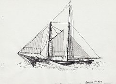 184 America del Nord - Halibut - attrezzatura invernale con maltempo - Schooner da pesca 