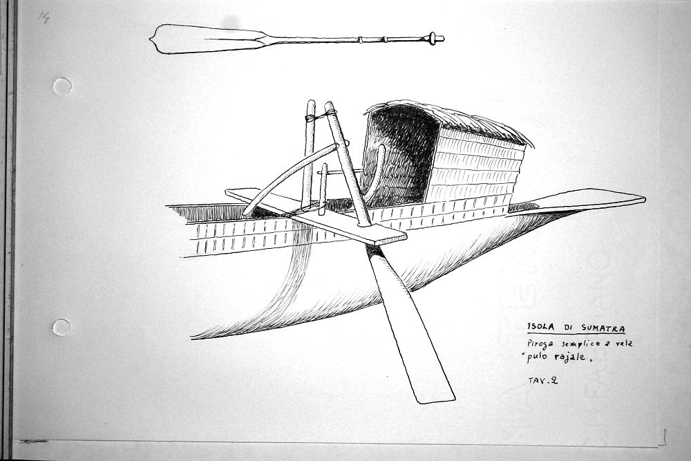 Isola di Sumatra - piroga semplice a vela 