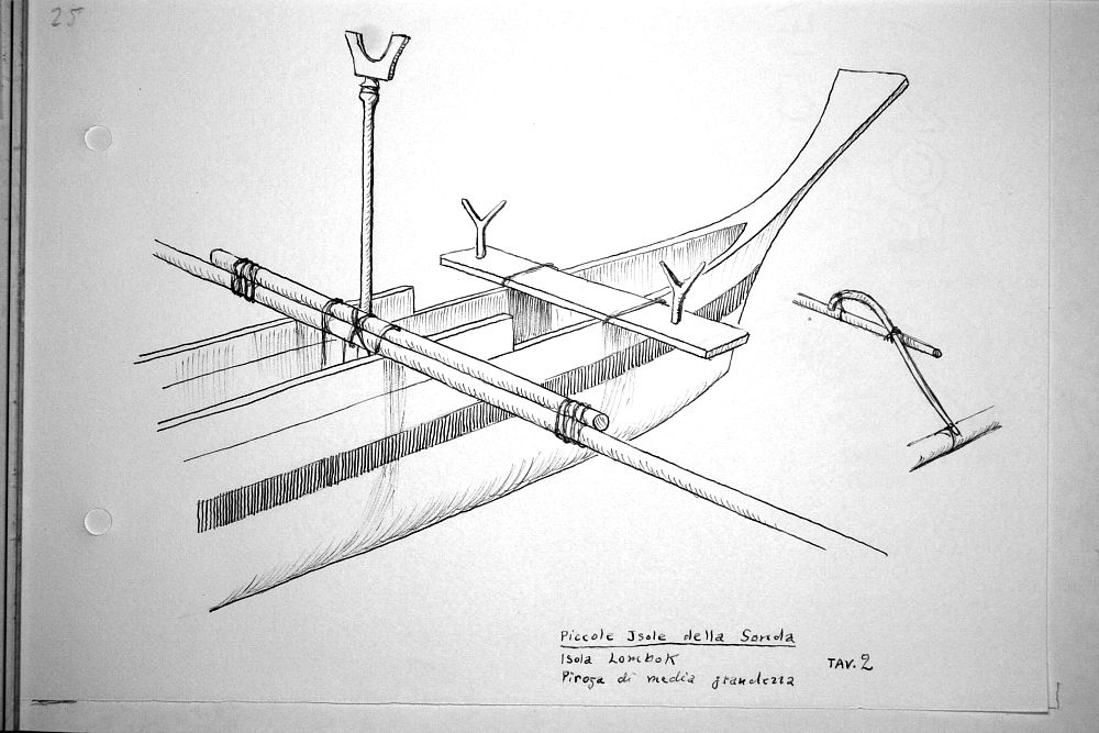 Piccole Isole della Sonda - Isola Lombok - piroga di media grandezza - tav.2