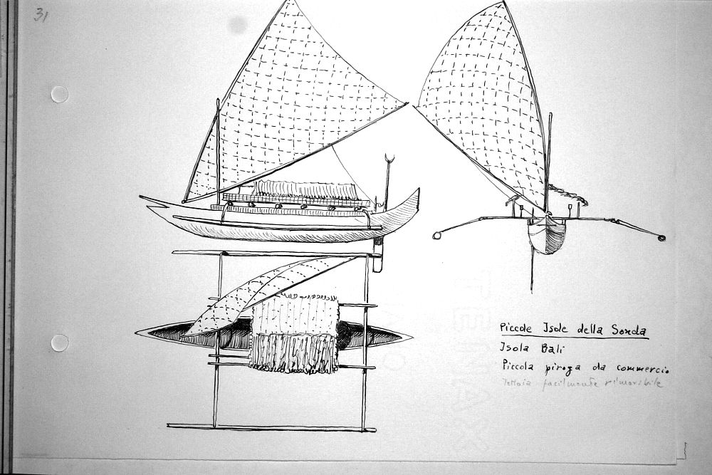 Piccole Isole della Sonda - Isola di Bali - piccola piroga da commercio, tettoria facilmente rimuovibile