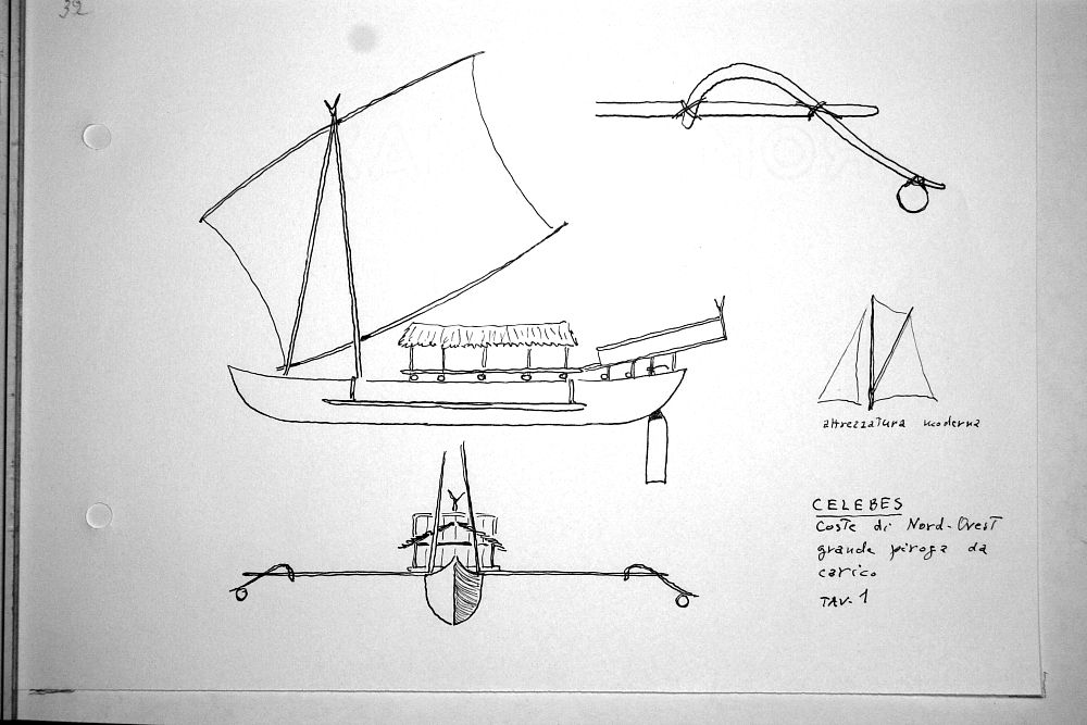 Celebes - coste di nord-ovest - grande piroga da carico - tav.1