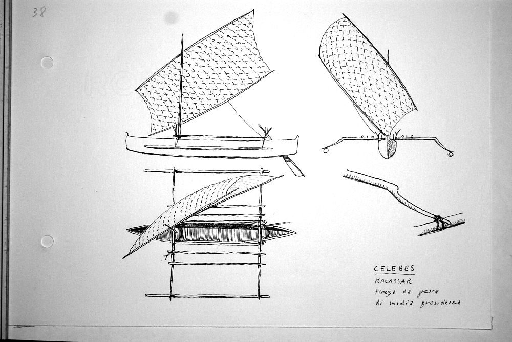 Celebes - Macassar - piroga per la pesca di media dimensione