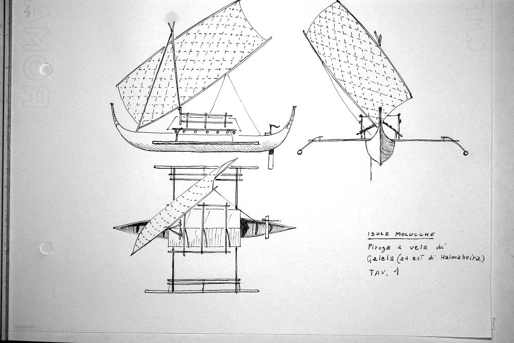 Isole Molucche - piroga a vela Galela (est di Halmaheira) tav.1