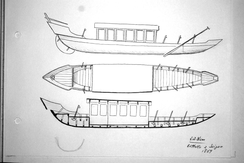 Vietnam - battello a Saigon - 1869
