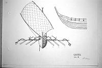  Celebes - Penisola di Minahasa - menado - schema di grande piroga da carico a tre ordini di remi e vela - tav.2