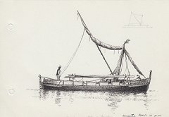 015-Sorrento - battello da pesca - vela a tarchia - da disegno di Fr Bayard 