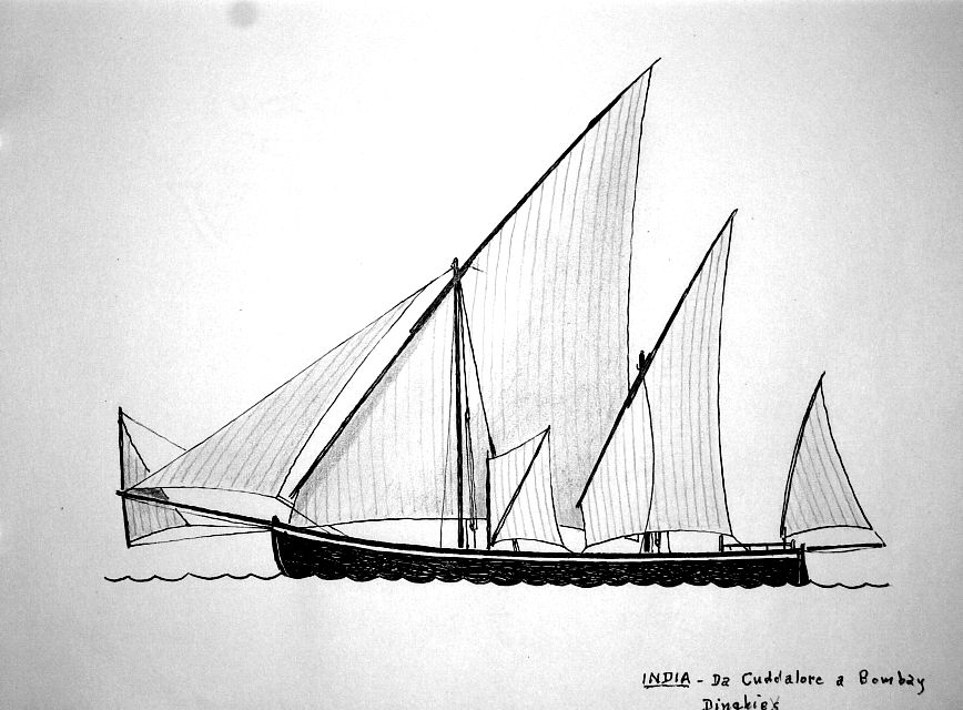 India - da Cuddalore a Bombay - Dinghie