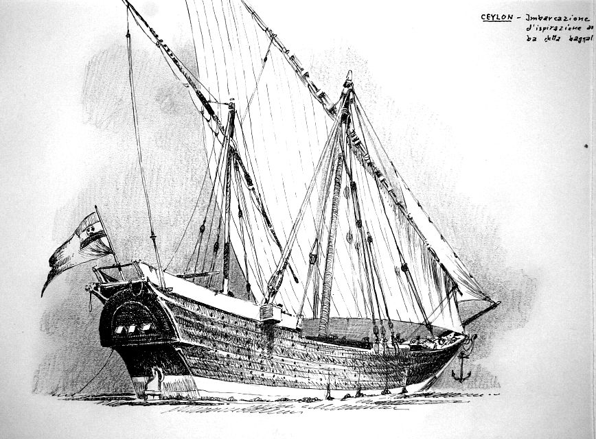 Ceylon - imbarcazione d'ispirazione araba detta baggal